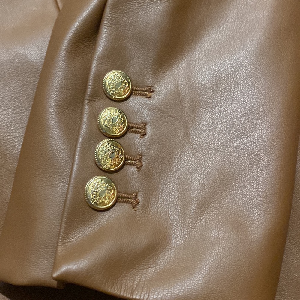 COPY - COPY - Zara faux cognac leather blazer XXL - Picture 3 of 11